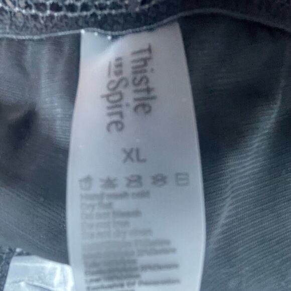 Thistle and Spire Eyelash Mirage Thong Womens XL Black Lace Sheer - Picture 8 of 8